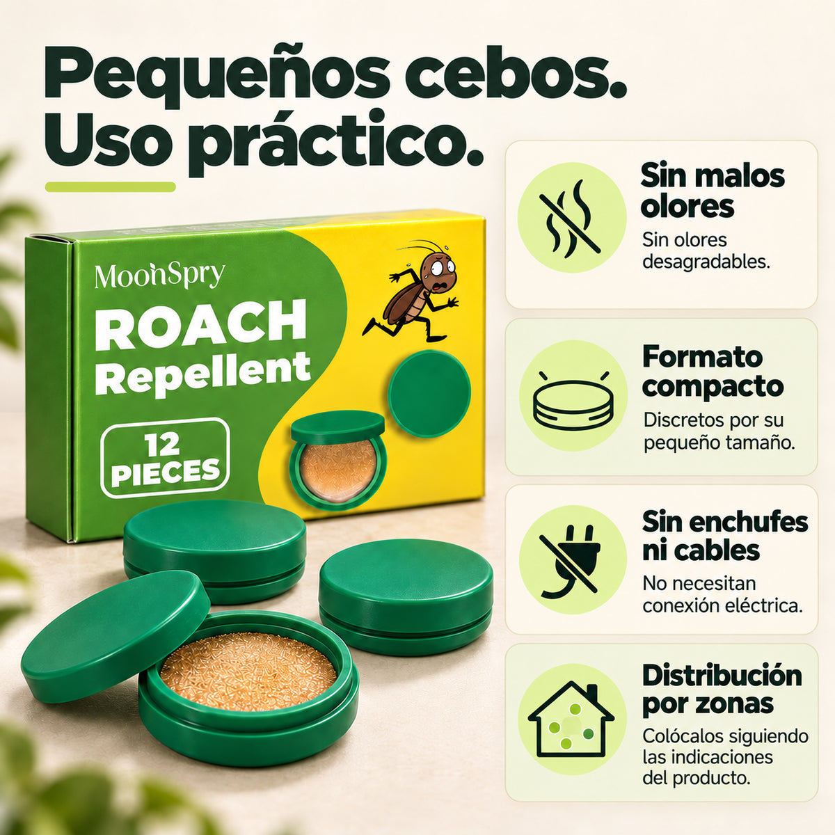 Presentación MoonSpry con sus beneficios y uso sin enchufes
